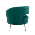 thumbnail image 5 of Accent Chair, Left Round Armchairs with Wide Upholstered, Gold Metal Legs, Polyester Leisure Sofa Chair for Living Room, Bedroom, Hotel, Library, Emerald, 5 of 9