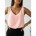 thumbnail image 3 of HOTAPEI Womens Tank Top Satin V Neck Summer Tops Basic Sleeveless Tops White Casual Vest, 3 of 6