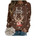 thumbnail image 4 of Chandail Sans Capuche Décontracté à Manches Longues et Col Rond pour Femmes, Imprimé de Noël Automne Hiver, 4 of 5