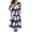 Navy Flower, variant on House Dress for Women with Pockets Button Down Duster Housecoat Short Sleeve Patio Dress Nightgown
