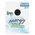 thumbnail image 3 of L'eggs Sheer Energy Medium Leg Support Control Top Sheer Tights Women's Reinforced Toe, 2 Pair, Size B Jet Black, 3 of 7
