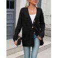 thumbnail image 3 of Zeagoo Women' Cardigans Long Sleeveless Sweater Button Down Open Front Colorblock Clothes, 3 of 5