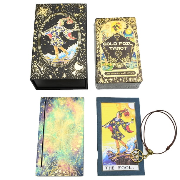Tarot de plástico clásico Waite 78, cartas de juego de mesa impermeables con estampado en caliente, en stock