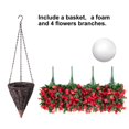 thumbnail image 3 of Cesta Colgante de Flores Artificiales Roja Resistente a UV de HyeFlora, 3 of 7