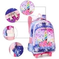 thumbnail image 3 of Rouler Sac à Roulettes Filles Sac à Roulettes avec Roues Enfants Sacs d'École Sac à Dos à Roulettes (Galaxie), 3 of 8