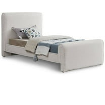 Meridian Furniture Stylus Cream Boucle Fabric Twin Bed