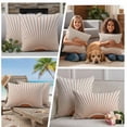 thumbnail image 5 of Sunlight Lines Outdoor Waterproof Pillow Covers, Orange Sunset Abstract Striped Art Decorative Square Throw Pillowcase Sofa Cushion Sham for Patio/Couch/Chair, 18"x18" 2 Pack, 5 of 8