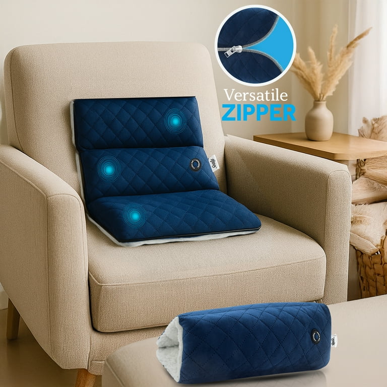 nuvomed vibrating massage pillow Sealy Vibrating Foldable Massage Pillow, Hands-Free Neck and Back Massager,  Blue