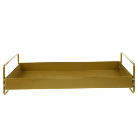 

Storage Tray Desktop Tray Metal Tray Nordic Style Tray Iron Tray for Home (Golden)