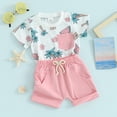 thumbnail image 4 of Musuos Toddler Boys 2 Piece Outfits 6 12 18 24M 3T Tree Print Short Sleeve T-Shirt and Elastic Shorts for Summer Clothes Set, 4 of 7
