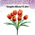 thumbnail image 3 of Vase with Artificial Flowers Home Decor, Floral Collection 9-Stem Silk Tulip Artificial Flower Arrangement Artificial Tulip Floral Arrangement with Simulated Water Feature Dining Table 9PCS, 3 of 8