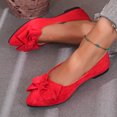 thumbnail image 4 of Aobny Micro-Wedge Shoes for Women Wedges Wedding Shoes Business Casual Shoes Teacher Shoes Shoes Slip-On Flat Heel Red Pointy Toe Stability Casual Shoes for Women,Size 37, 4 of 9