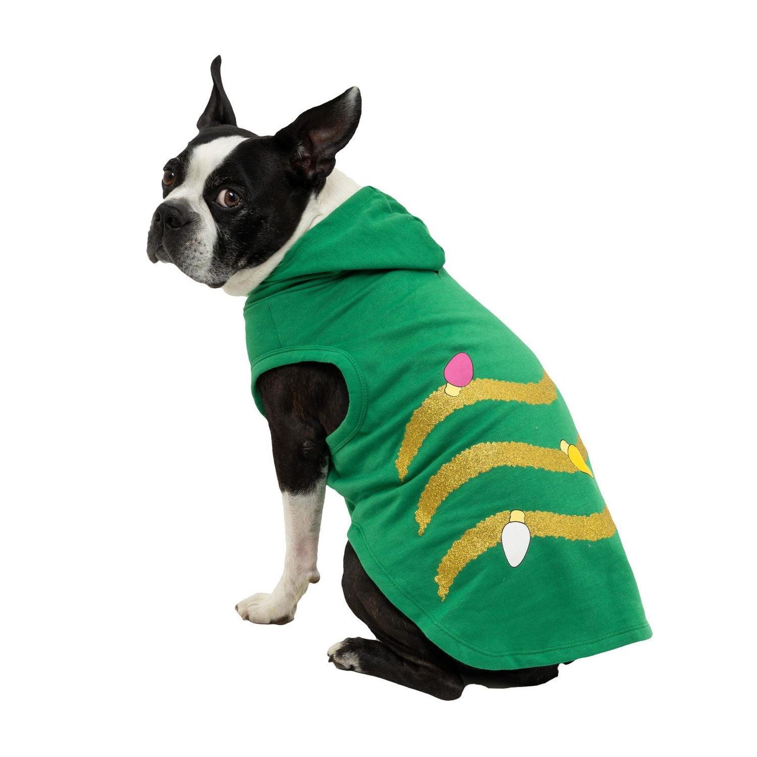 Vibrant Life Green Holiday Christmas Tree Pet Hoodie - Dog and Cat Hoodie