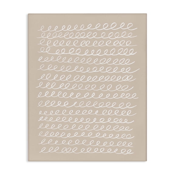 Stupell Industries Contemporary Modern Beige Squiggle Canvas Art, 16 x 20, by Victoria Borges