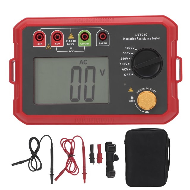 UT501C Probador de resistencia de aislamiento Medidor de aislamiento electrónico portátil Detector de fugas de circuito digital