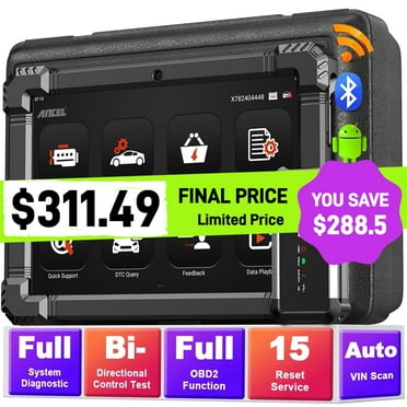 ANCEL X7 OBD2 Scanner Bluetooth, Automotive Bi-directional Scan Tool with 15 Reset, Active Test, ECU Co-ding, DPF/TPMS/EPB/Oil Reset, Full System Code Reader Scanner for VW Audi, 2 Years Free Update