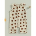 thumbnail image 2 of Wassery Infant Baby Girls Jumpsuit Outfits Short Sleeve Crew Neck Summer Romper Sun Print Bodysuit for Newborn Casual Clothes 0-18 Months, 2 of 8