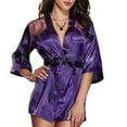 thumbnail image 2 of Abomasnow Women's Short Kimono Robe Sexy Silky Satin Bathrobe Bride Bridesmaids Getting Ready Sleepwear Elegant Vintage Soft Nightgown, 2 of 5