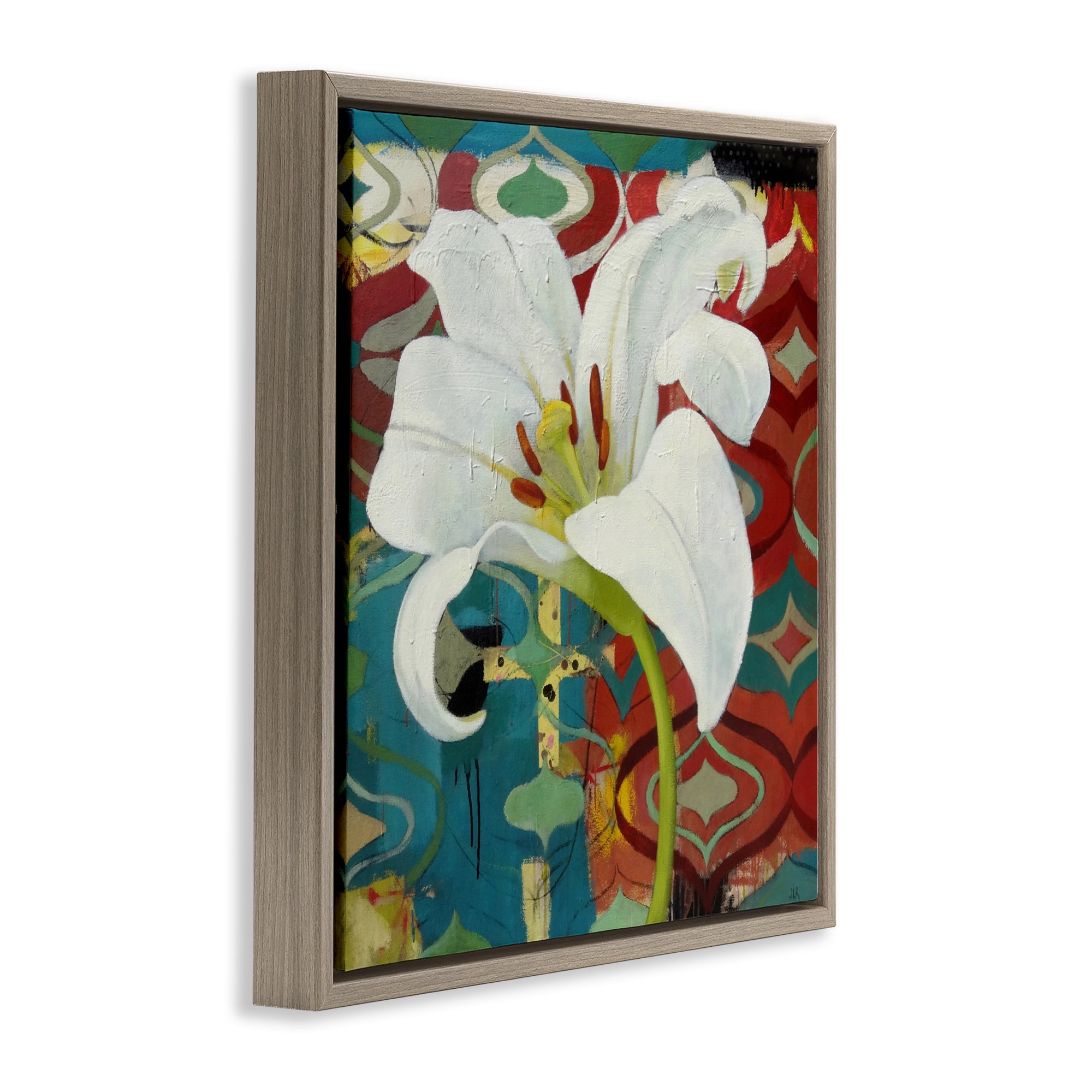 Stupell Industries In The Spotlight Lily Brown Framed Floater Canvas Wall Art, design by Pierre-Auguste Renoir