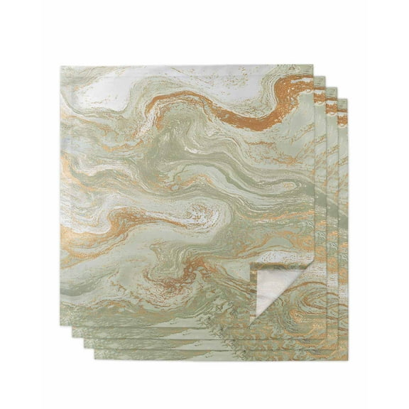 nqOlkjepod Sage Green Marble Cloth Napkins Set of 4 Reusable Dinner Napkins, Contemporary Abstract Fluid Art Cocktail Napkin Washable Table Napkins for Wedding/Holiday Party/Baby Shower 20"x20"