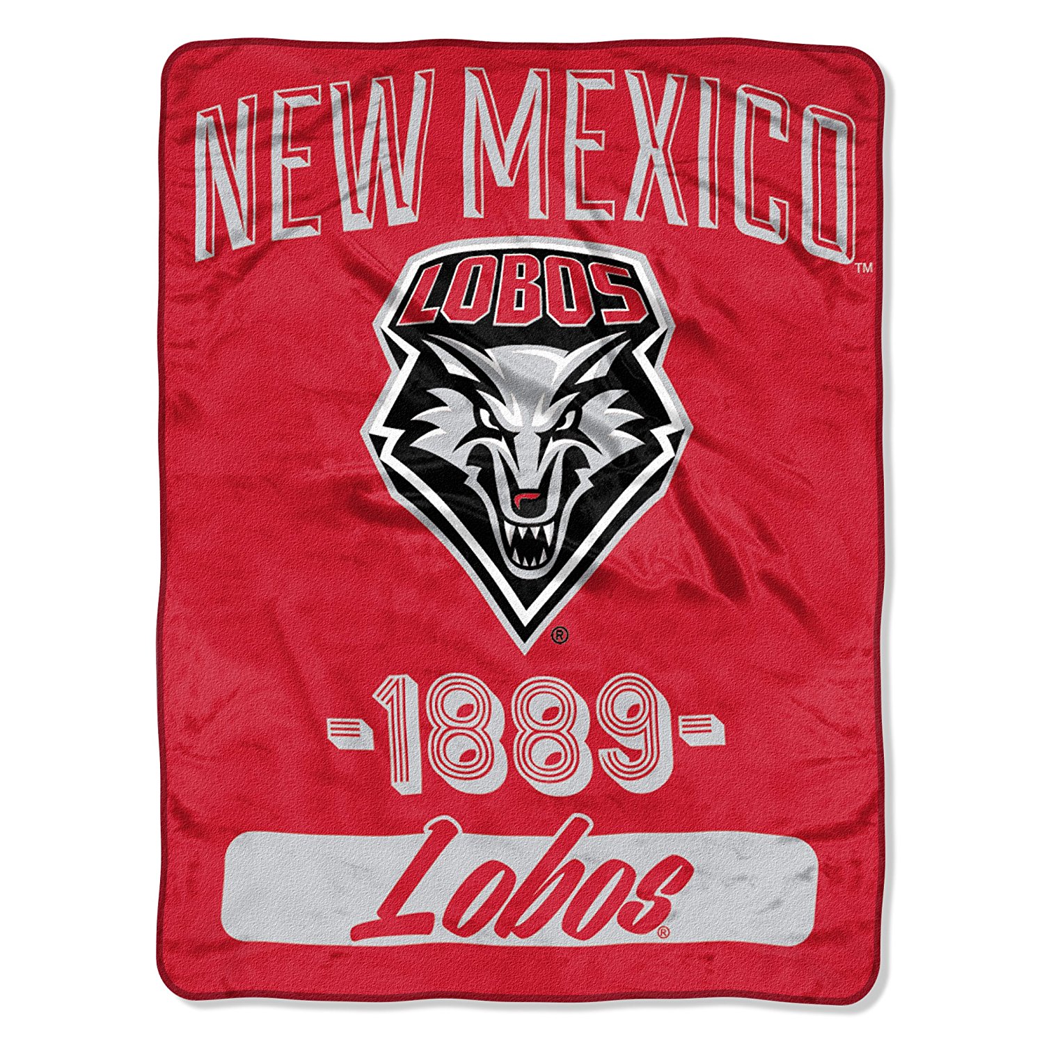 Northwest NCAA New Mexico Lobos Unisex-Adult Micro Raschel Throw Blanket, 46 x 60, Varsity