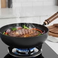 thumbnail image 5 of Traditional Hand Hammered Wok Pan, 9.45 Inch Uncoated Carbon Steel Big Belly Pot with Wooden Lid, Chinese Stir Fry Pan for Home Cooking, Seasoned Wok, 5 of 8
