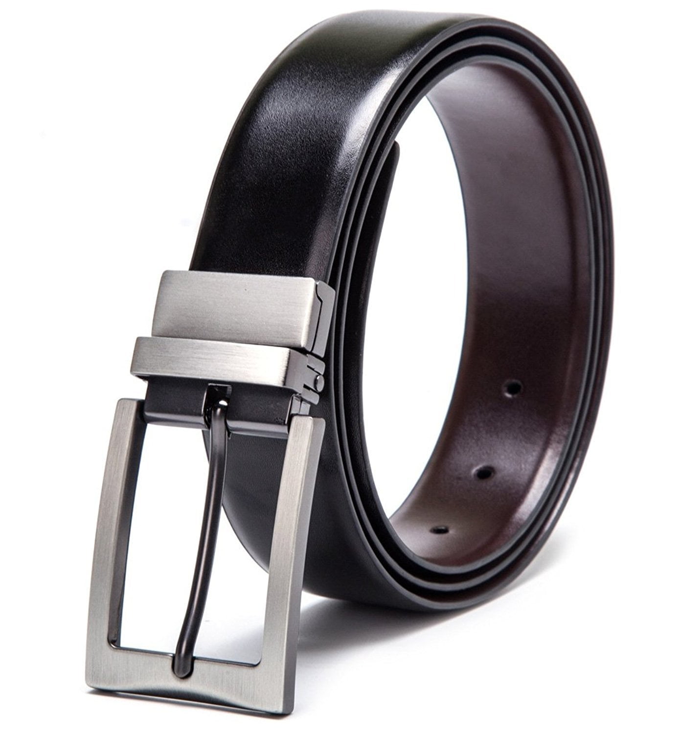 With Solid Automatic Buckle 1 1/4" Wide Aog Design Genuine Leather Dress Belt 
