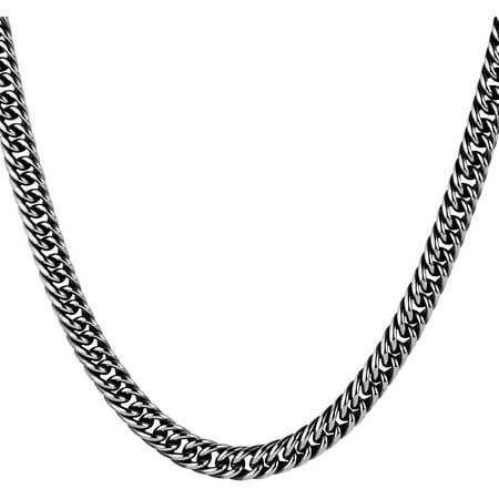 Crucible Stainless Steel Antiqued Cuban Link Chain