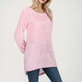 thumbnail image 4 of Ediodpoh And Winter Fashionable Women's Solid Color Round Neck Comfortable Long Sleeved Warm Sweater Fall Sweaters for Women Pink L, 4 of 5