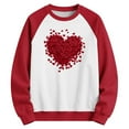 thumbnail image 4 of WQNVRNR Kids Heart Print Pullover- Casual Crewneck Long Sleeve Valentine's Day Sweatshirt with Soft Stretch Fabric Red Size 11-12, 4 of 5