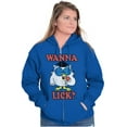 thumbnail image 4 of Wanna Lick Funny Mr. Owl Tootsie Pop Zip Up Hoodie Men's Women's Brisco Brands M, 4 of 6
