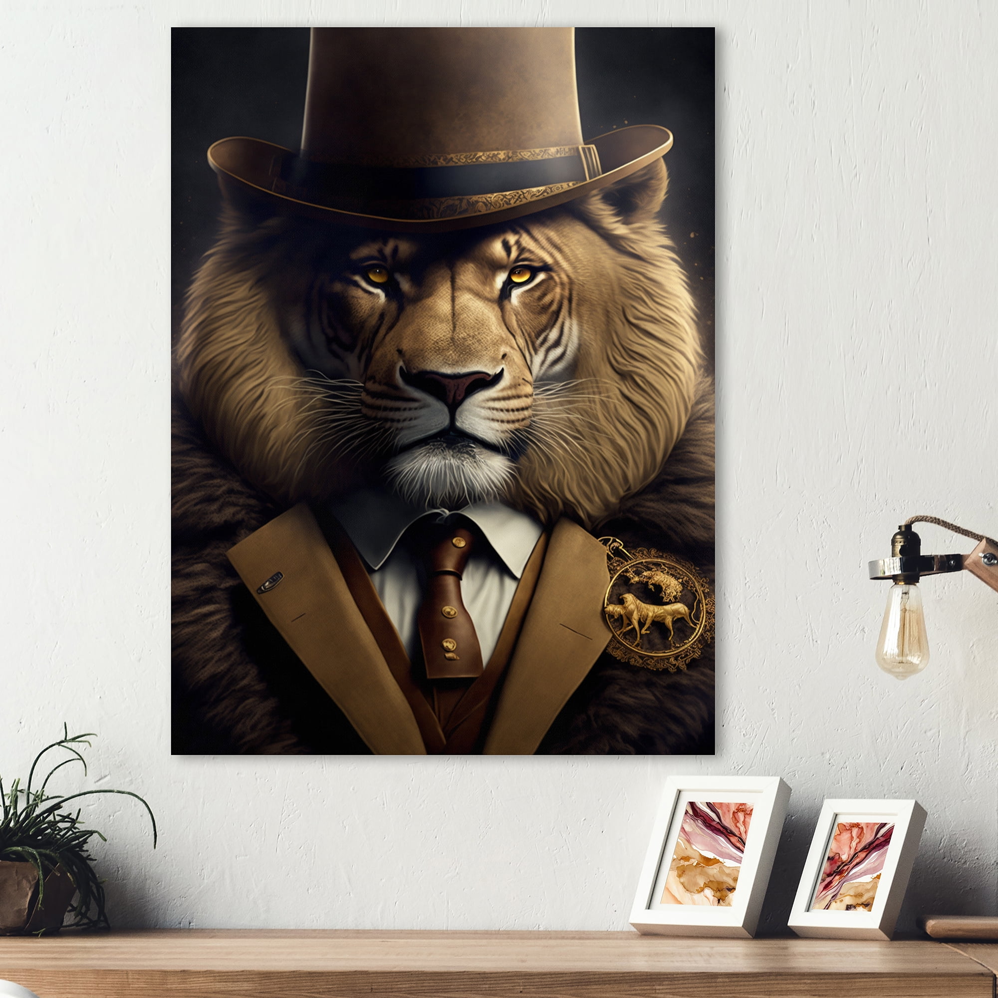 Designart Mafia Lion II Canvas Wall Art