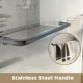 thumbnail image 6 of Topcobe 56-60" W X 72" H Tempered Glass Double Sliding Shower Door, Aluminum Frame, Stainless Steel Handle, Glass Shower Door, Walk In Shower Kit, Bathroom Glass Door, Gun Ash, 6 of 17