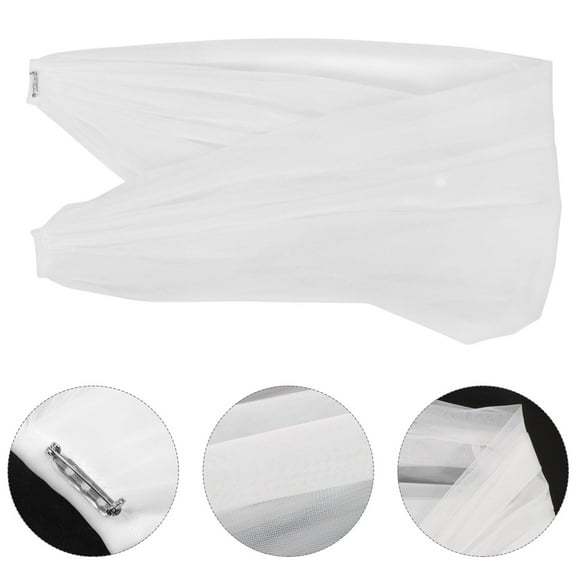 FELTECHELECTR Sleeves For Wedding Dress Tulle White 2Pcs 40.9x18.1x0.2In