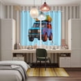 thumbnail image 4 of Travel Truck Kitchen Curtains Window Panels, Cartoon Navy Camping Cars Blue Background Insulated Window Treatment Curtain, Grommet Curtains for Bedroom/Living Room/Bathroom, 2 Piece 42"Wx63"L, 4 of 8