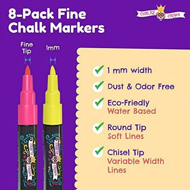 Securit White Fine Point Chalk Markers Set of 4