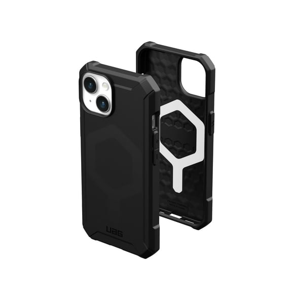 UAG iPhone 15 Plus Case 6.7" Essential Armor Black Built-in Magnet Compatible with MagSafe Charging Rugged Military Grade Dropproof Protective Cover