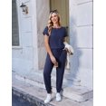 thumbnail image 4 of Ekouaer Jumpsuits for Women Dressy Casual Romper Summer Short Sleeve Vacation Outfits 2026 One Piece Travel Clothes, 4 of 6