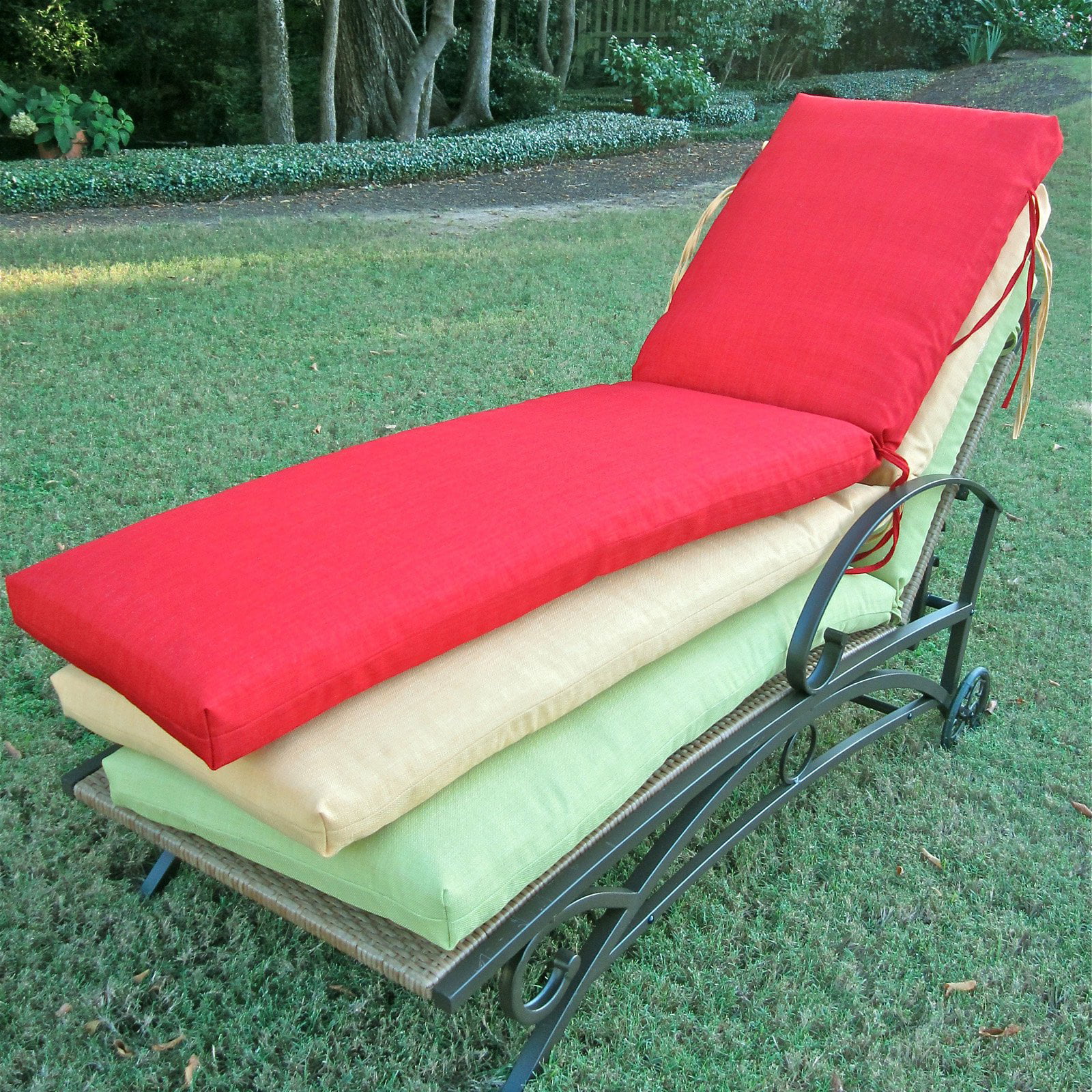 Blazing Needles Outdoor Patio Replacement Chaise Lounge Cushion-74 in