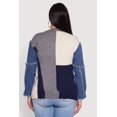 thumbnail image 5 of Womens Plus Size Daisy Color Blocked Denim Sleeve Sweater, 5 of 5