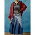 thumbnail image 3 of Cenuakty Women's Off Shoulder Tops Short Sleeve V Neck Solid Color/Striped Print Slim Fit T-Shirts Streetwear, 3 of 9