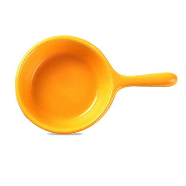 Plato de inmersión con mango de cerámica jengibre de jengibre condimento sirviendo contenedor casero cocina vajilla accesorios de artículos de casa amarillo Advancent HA012391-04
