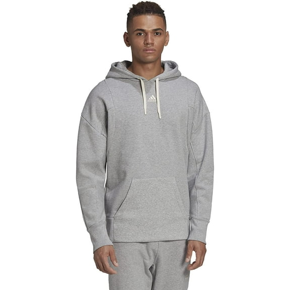 Adidas Men's Studio Lounge Fleece Hoodie, Medium Grey Heather, Small