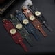thumbnail image 3 of Reloj de pulsera de piel de vaca tejida antigua retro de joyería europea y americana Reloj de pulsera de cuero ancho punk para hombre, 3 of 6