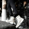 thumbnail image 6 of QISIWOLE Women's Winter Outdoor Plus Velvet Non-slip Mid-tube Platform Snow Boots rollbacks, 6 of 7