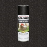 Black, Rust-Oleum Stops Rust Hammered Spray Paint-7215830, 12 oz