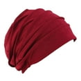 thumbnail image 3 of kurtrusly Nuit Bonnet Coton Tête Couverture Perte de Cheveux Doux Bonnet Extensible Rouge Violacé, 3 of 9