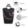 thumbnail image 2 of DouZhe 50L Rectangular Laundry Basket, Fractal Spiral Purple Prints Waterproof Foldable Laundry Hamper with Aluminum Handles, 2 of 6