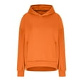 thumbnail image 3 of Oversized Hoodie for Women with Pockets Solid Color Hooded Sweatshirt Fashion Casual Loose Long Sleeve Top Hood (Orange L), 3 of 5
