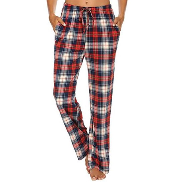 Innerwin Palazzo Pants Wide Leg Ladies Pajamas Bottoms Holiday Drawstring Lounge Navy Blue M